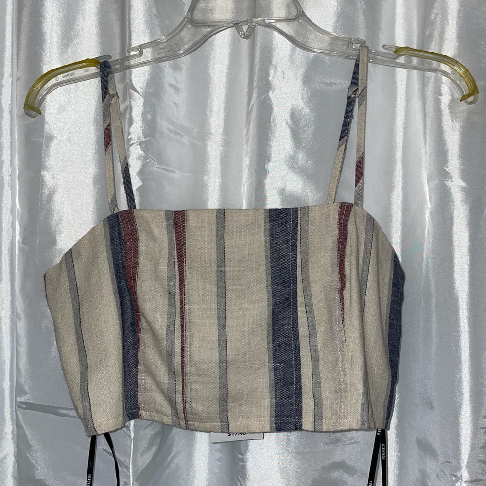 Spaghetti Strap Multicolored Striped Crop Top